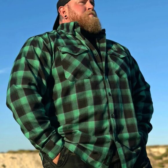 DIXXON Flannel x CALEB FRANCIS "GRIZZLY PUNCHER" Collab Flannel Shirt- Men's M - Picture 8 of 11